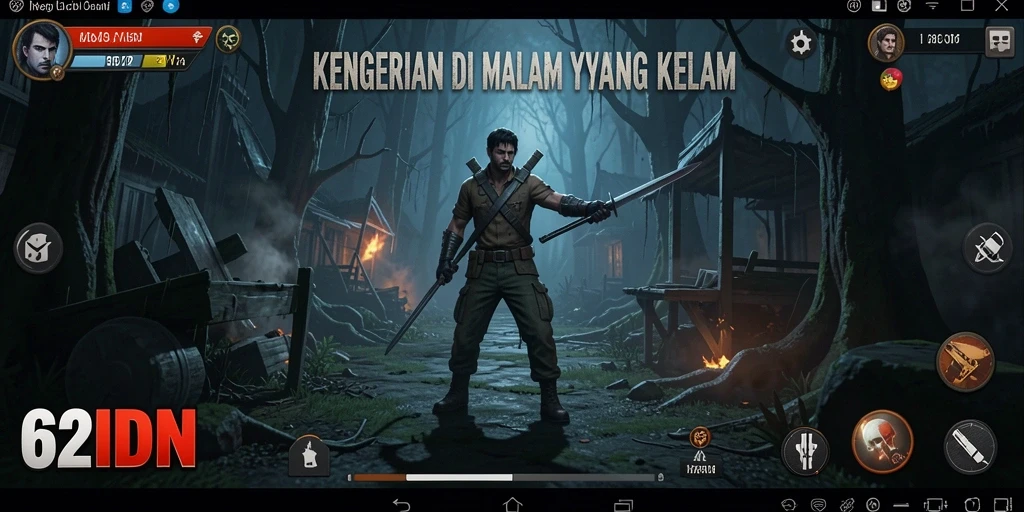 Screenshot permainan 62IDN yang menampilkan suasana Horror yang menegangkan.