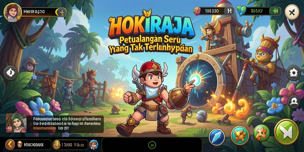 Tampilan gameplay HOKIRAJA yang mendebarkan dan penuh warna.
