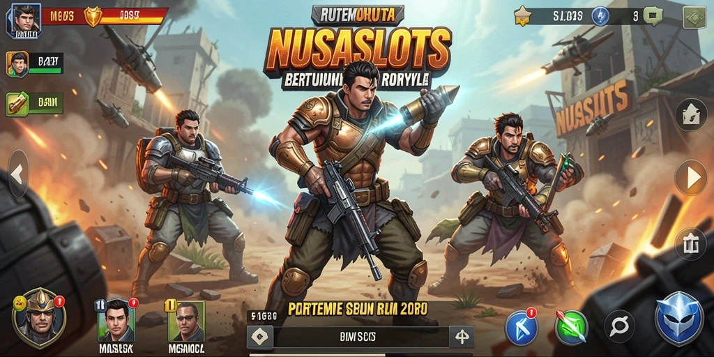 Tampilan seru dari gameplay Battle Royale di NUSASLOTS.