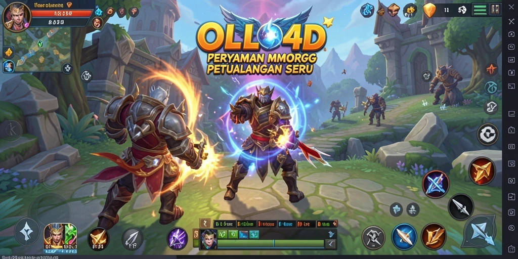 Tampilan gameplay seru dalam OLLO4D dengan pertarungan epik.