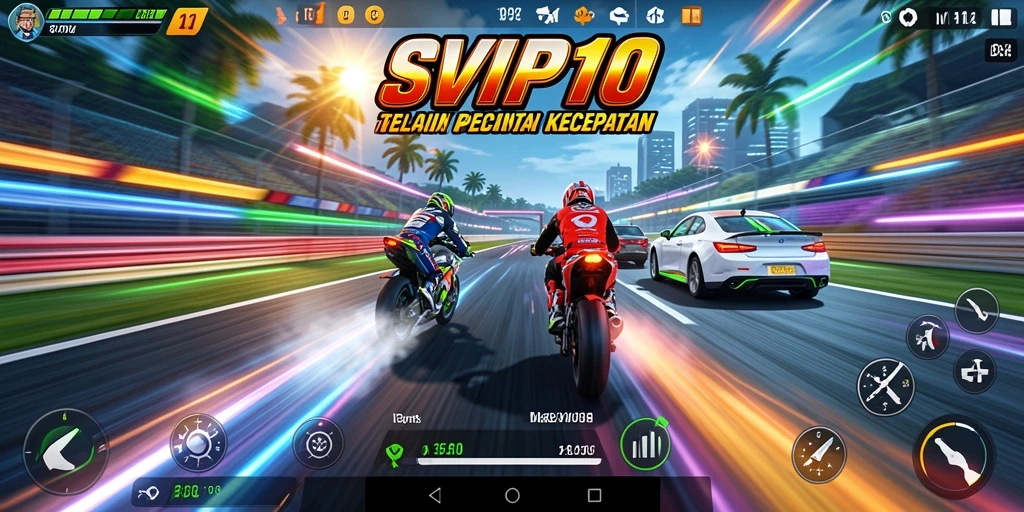 Tampilan gameplay menarik dari SVIP10 dengan balapan yang mendebarkan.