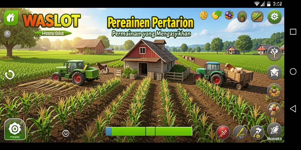 Screenshot menampilkan aktivitas seru dalam game Farming WASLOT.
